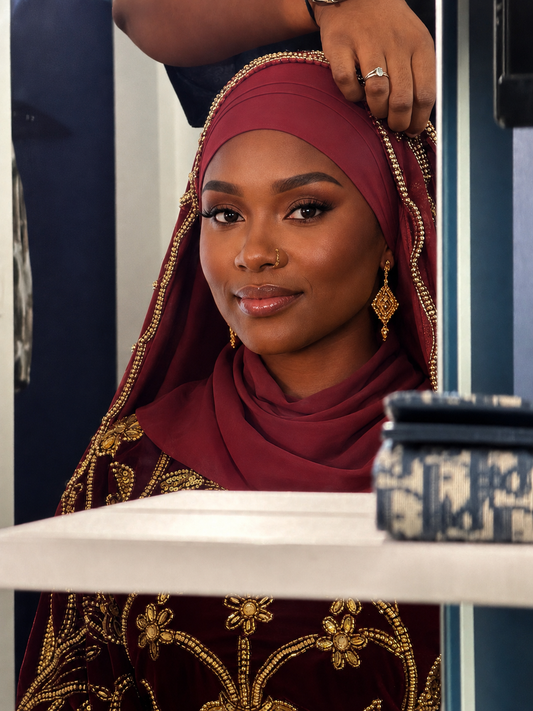 Hijab en Mousseline Bordeaux