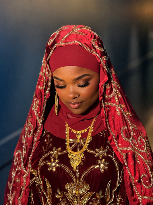 Hijab en Mousseline Bordeaux
